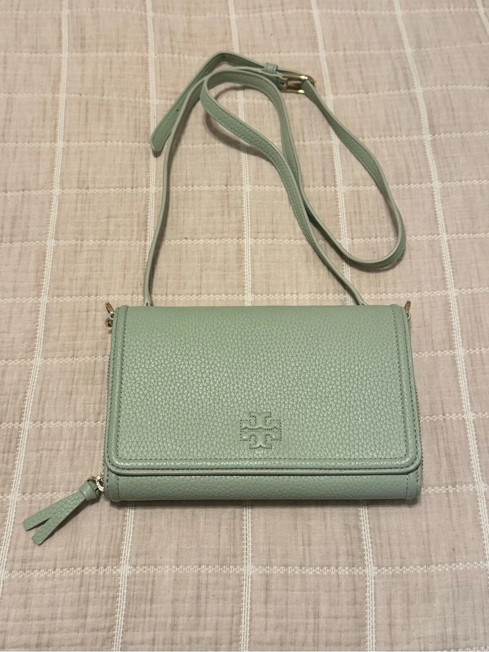 Tory Burch Light Mint Crossbody Wallet